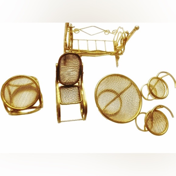 Vintage Miniature Brass Furniture Set - Picture 1 of 10